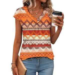 image:imageWIHOLL Tank Tops for Women Summer Shirts V Neck TShirts Beach Vacation Clothe Boho Sleeveless Basic Tees Fashion Clothing3boho Geometric