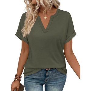 image:imageWIHOLL Womens Blouses Spring Tops Short Sleeve Shirts Dressy Casual Summer Vacation Fashion Clothing 2026Army Green