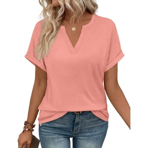 image:imageWIHOLL Womens Blouses Spring Tops Short Sleeve Shirts Dressy Casual Summer Vacation Fashion Clothing 2026Coral