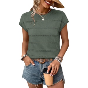 image:imageWIHOLL Womens Lightweight Sweater Spring Summer Fall Outfits Cap Sleeve Hollow Out Knit Fashion Clothing 2026Green