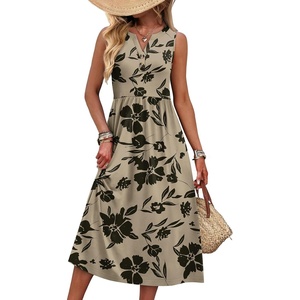 image:imageWIHOLL Womens Summer Dresses Maxi Dress Vacation Beach Sundresses 2026 with PocketsFloral Black Flowers