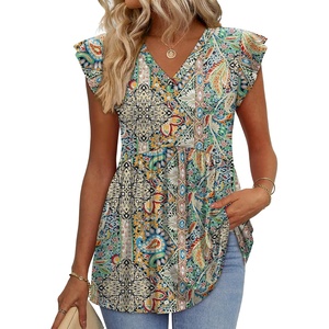image:imageWIHOLL Womens Summer Tops 2026 Babydoll Shirts Ruffle Sleeve Spring Outfits Dressy Casual BlousesBoho