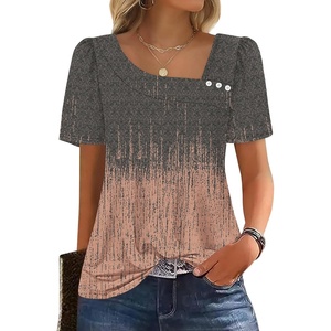 image:imageWIHOLL Womens Summer Tops Short Sleeve Shirts Square Neck Spring Outfits 2026 Fashion Clothing BlousesPattern 1