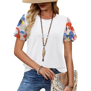 image:imageWIHOLL Womens Summer Tops Trendy Ruffle Sleeve Shirts Casual Chiffon Blouses Beach Vacation Clothes1colorful Bloom