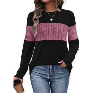 image:imageWIHOLL Womens Sweaters Trendy Color Block Tops Long Sleeve Shirts Fall Outfits Early Fall Fashion 2026 Winter ClothingPurple