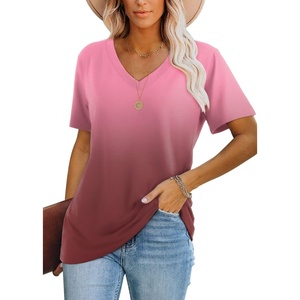 image:imageWIHOLL Womens Tops Casual Short Sleeve V Neck Summer T Shirts Fashion Spring Clothes1ombrered