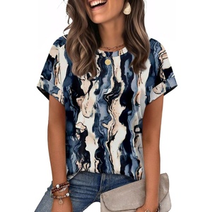 image:imageWIHOLL Womens Tops Short Sleeve Shirts Summer Outfits 2026 Spring Dressy Casual Clothes ClothingDye Tie