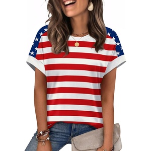 image:imageWIHOLL Womens Tops Short Sleeve Shirts Summer Outfits 2026 Spring Dressy Casual Clothes ClothingUsa Flag