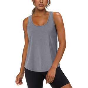 image:imageWIHOLL Womens Workout Tank Tops Sleeveless Athletic Racerback for Gym Yoga Running  Summer Fitness Tops Scoop Neck SXXLGrey