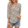 image:imageWIHOLL 34 Length Sleeve Womens Tops Dressy Casual Blouses V Neck Shirts Summer Clothes Early Fall Fashion OutfitsBlack Dots