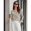 image:imageWIHOLL 34 Length Sleeve Womens Tops Dressy Casual Blouses V Neck Shirts Summer Clothes Early Fall Fashion OutfitsBlack Dots