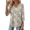 image:imageWIHOLL 34 Length Sleeve Womens Tops Dressy Casual Blouses V Neck Shirts Summer Clothes Early Fall Fashion OutfitsBlack Dots