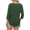image:imageWIHOLL 34 Length Sleeve Womens Tops Dressy Casual Blouses V Neck Shirts Summer Clothes Early Fall Fashion OutfitsGreen