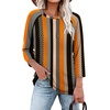 image:imageWIHOLL 34 Length Sleeve Womens Tops Summer Basic Business Casual Blouses 2025 FashionBpatternedkhaki Stripe