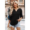 image:imageWIHOLL 34 Length Sleeve Womens Tops Summer Shirts Spring Vacation Outfits Dressy Casual Trendy Fall S3XL01black