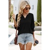 image:imageWIHOLL 34 Length Sleeve Womens Tops Summer Shirts Spring Vacation Outfits Dressy Casual Trendy Fall S3XL01black