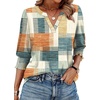 image:imageWIHOLL 34 Length Sleeve Womens Tops Summer Shirts Spring Vacation Outfits Dressy Casual Trendy Fall S3XL01orange and Blue Plaid