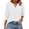 image:imageWIHOLL 34 Length Sleeve Womens Tops Summer Shirts Spring Vacation Outfits Dressy Casual Trendy Fall S3XL01white