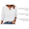image:imageWIHOLL 34 Length Sleeve Womens Tops Summer Shirts Spring Vacation Outfits Dressy Casual Trendy Fall S3XL01white