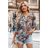 image:imageWIHOLL 34 Length Sleeve Womens Tops Summer Shirts Spring Vacation Outfits Dressy Casual Trendy Fall S3XL03floral Khaki