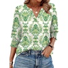 image:imageWIHOLL 34 Length Sleeve Womens Tops Summer Shirts Spring Vacation Outfits Dressy Casual Trendy Fall S3XL03green Ethnic Pattern