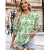 image:imageWIHOLL 34 Length Sleeve Womens Tops Summer Shirts Spring Vacation Outfits Dressy Casual Trendy Fall S3XL03green Ethnic Pattern
