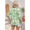 image:imageWIHOLL 34 Length Sleeve Womens Tops Summer Shirts Spring Vacation Outfits Dressy Casual Trendy Fall S3XL03green Ethnic Pattern