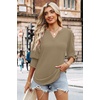 image:imageWIHOLL 34 Length Sleeve Womens Tops Summer Shirts Spring Vacation Outfits Dressy Casual Trendy Fall S3XL03khaki