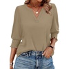 image:imageWIHOLL 34 Length Sleeve Womens Tops Summer Shirts Spring Vacation Outfits Dressy Casual Trendy Fall S3XL03khaki