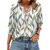 image:imageWIHOLL 34 Length Sleeve Womens Tops Summer Shirts Spring Vacation Outfits Dressy Casual Trendy Fall S3XL03multi Leaf