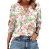 image:imageWIHOLL 34 Length Sleeve Womens Tops Summer Shirts Spring Vacation Outfits Dressy Casual Trendy Fall S3XL03romantic Rose