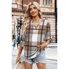 image:imageWIHOLL 34 Length Sleeve Womens Tops Summer Shirts Spring Vacation Outfits Dressy Casual Trendy Fall S3XL04brown Plaid