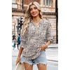 image:imageWIHOLL 34 Length Sleeve Womens Tops Summer Shirts Spring Vacation Outfits Dressy Casual Trendy Fall S3XL04khaki Houndstooth