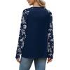 image:imageWIHOLL Long Sleeve Shirts for Women Color Block Raglan Tops Fall Fashion01  Blue Floral