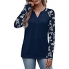 image:imageWIHOLL Long Sleeve Shirts for Women Color Block Raglan Tops Fall Fashion01  Blue Floral