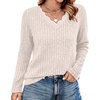 image:imageWIHOLL Long Sleeve Womens Shirts Lightweight Fall Tunic Top V Neck Sweaters01apricot