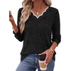image:imageWIHOLL Long Sleeve Womens Shirts Lightweight Fall Tunic Top V Neck Sweaters02black