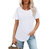 image:imageWIHOLL Short Sleeve Shirts for Women Summer Dressy Casual Tops Pleated Front