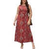 image:imageWIHOLL Summer Dresses Babydoll Maxi Dress Empire Waist Beach Vacation Sundresses 2026 with PocketsRed Boho Paisley Print