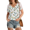 image:imageWIHOLL Summer Tops for Women V Neck TShirts Swiss Dot Short Sleeve Shirts Casual Fashion Blouses