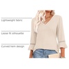 image:imageWIHOLL Womens Blouses Dressy Casual 34 Length Sleeve Tops Lace Trendy 2026 Spring Summer V Neck Shirts Vacation OutfitsBeige