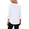 image:imageWIHOLL Womens Blouses Dressy Casual 34 Length Sleeve Tops Lace Trendy 2026 Spring Summer V Neck Shirts Vacation OutfitsClassic White