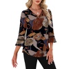 image:imageWIHOLL Womens Blouses Dressy Casual 34 Length Sleeve Tops Lace Trendy 2026 Spring Summer V Neck Shirts Vacation OutfitsFloral Print