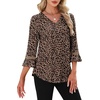 image:imageWIHOLL Womens Blouses Dressy Casual 34 Length Sleeve Tops Lace Trendy 2026 Spring Summer V Neck Shirts Vacation OutfitsLeopard Print