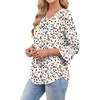 image:imageWIHOLL Womens Blouses Dressy Casual 34 Length Sleeve Tops Lace Trendy 2026 Spring Summer V Neck Shirts Vacation OutfitsPrint Dots