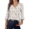 image:imageWIHOLL Womens Blouses Dressy Casual 34 Length Sleeve Tops Lace Trendy 2026 Spring Summer V Neck Shirts Vacation OutfitsPrint Dots