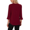 image:imageWIHOLL Womens Blouses Dressy Casual 34 Length Sleeve Tops Lace Trendy 2026 Spring Summer V Neck Shirts Vacation OutfitsWine Red