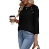 image:imageWIHOLL Womens Blouses Dressy Casual 34 Length Sleeve Tops Spring Summer Shirts Business Casual Outfits VacationBlack