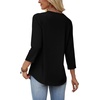 image:imageWIHOLL Womens Blouses Dressy Casual 34 Length Sleeve Tops Spring Summer Shirts Business Casual Outfits VacationBlack