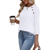 image:imageWIHOLL Womens Blouses Dressy Casual 34 Length Sleeve Tops Spring Summer Shirts Business Casual Outfits VacationClassic White